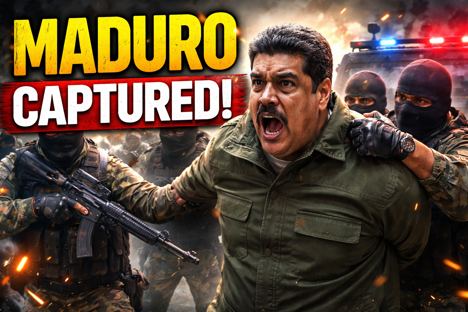 Midnight Shock in Caracas: U.S. Strikes Venezuela, Claims Capture of President Nicolás Maduro